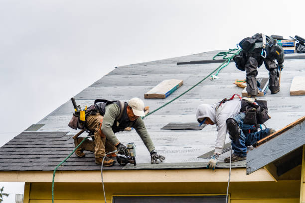 Professional Gutter Installation technician working in Hillsborough, NH